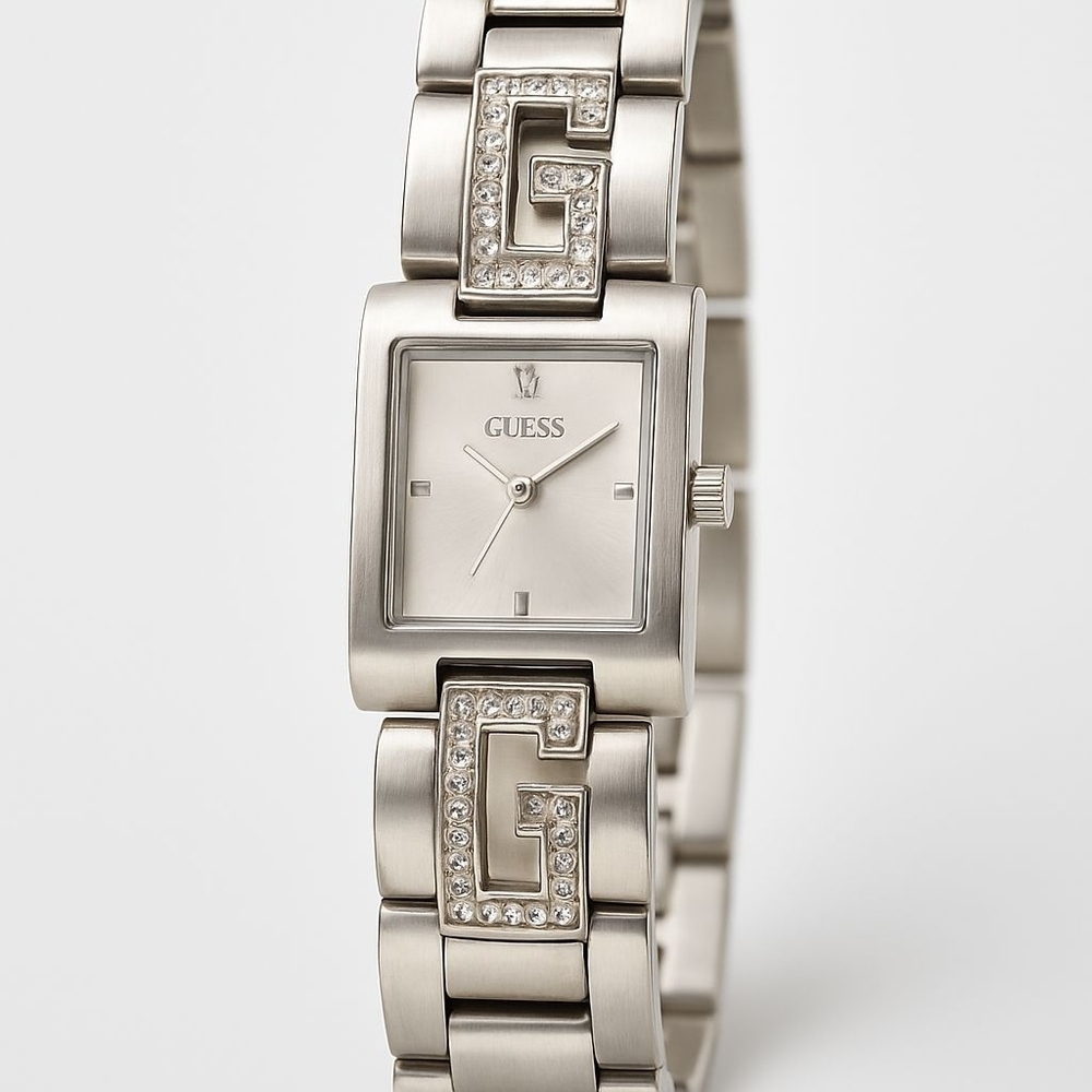🌟HOST PICK 🌟GUESS G-Lite Silver Dial Ladies Crystal Bangle Watch - Picture 2 of 9